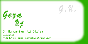 geza uj business card